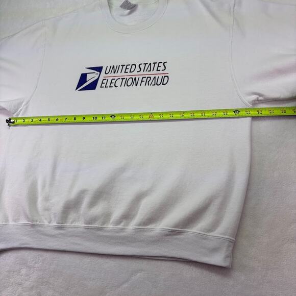 United States Election Fraud USPS Logo Graphic Crewneck Sweatshirt White Size XL - Picture 5 of 8
